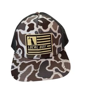 Local Boy Camo Trucker Hat - Grey & Brown - One Size Fits Most